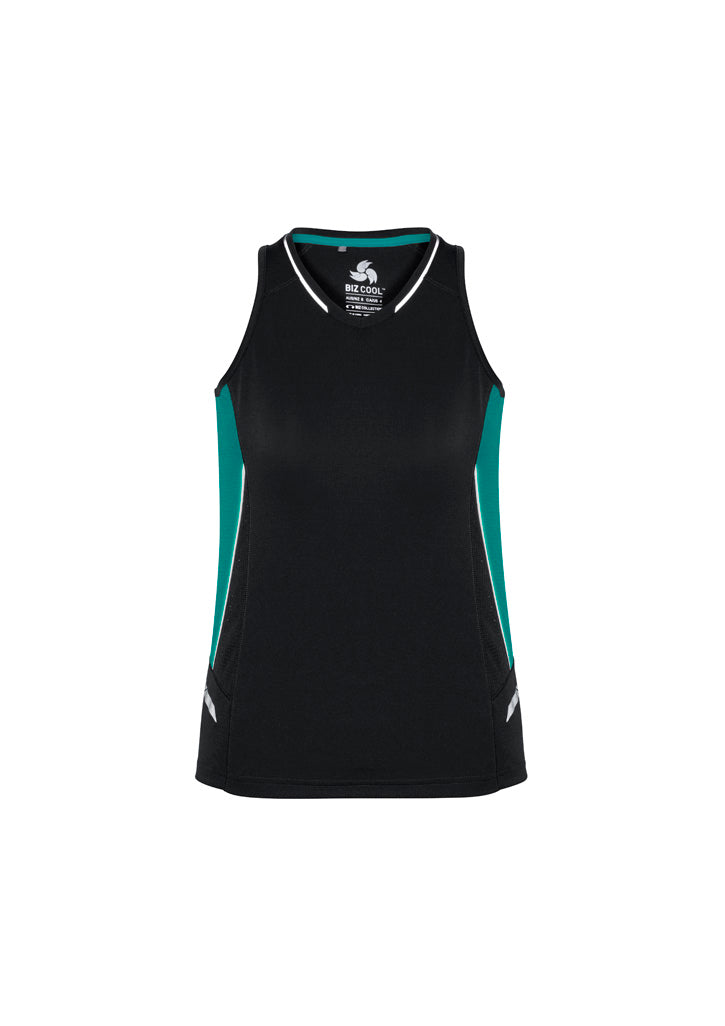 Womens Renegade Singlet - Black/Teal/Silver ||SRC=https://cdn.fashionbizapps.nz/honeybee/images/SG702L_bProduct_Black_Teal_Silver_01_J2ky2RS.jpg
