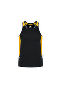 Mens Renegade Singlet - Black/Gold/Silver ||SRC=https://cdn.fashionbizapps.nz/honeybee/images/SG702M_bProduct_Black_Gold_Silver_01_NivGFFR.jpg