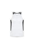Mens Renegade Singlet - White/Black/Silver ||SRC=https://cdn.fashionbizapps.nz/honeybee/images/SG702M_bProduct_White_Black_Silver_01_XpwUfps.jpg