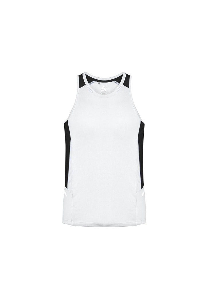 Mens Renegade Singlet - White/Black/Silver ||SRC=https://cdn.fashionbizapps.nz/honeybee/images/SG702M_bProduct_White_Black_Silver_01_XpwUfps.jpg