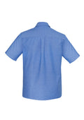 Mens Chambray Short Sleeve Shirt - Chambray Blue ||SRC=https://cdn.fashionbizapps.nz/honeybee/images/SH113_bProduct_ChambrayBlue_02_vLpWOaw.jpg
