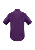 Mens Oasis Short Sleeve Shirt - Grape ||SRC=https://cdn.fashionbizapps.nz/honeybee/images/SH3603_bProduct_Grape_02_f05aJci.jpg