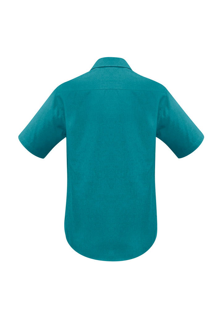 Mens Oasis Short Sleeve Shirt - Teal ||SRC=https://cdn.fashionbizapps.nz/honeybee/images/SH3603_bProduct_Teal_02_KNkt06h.jpg