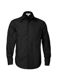Mens Metro Long Sleeve Shirt - Black ||SRC=https://cdn.fashionbizapps.nz/honeybee/images/SH714_bProduct_Black_01_mGGLHCH.jpg
