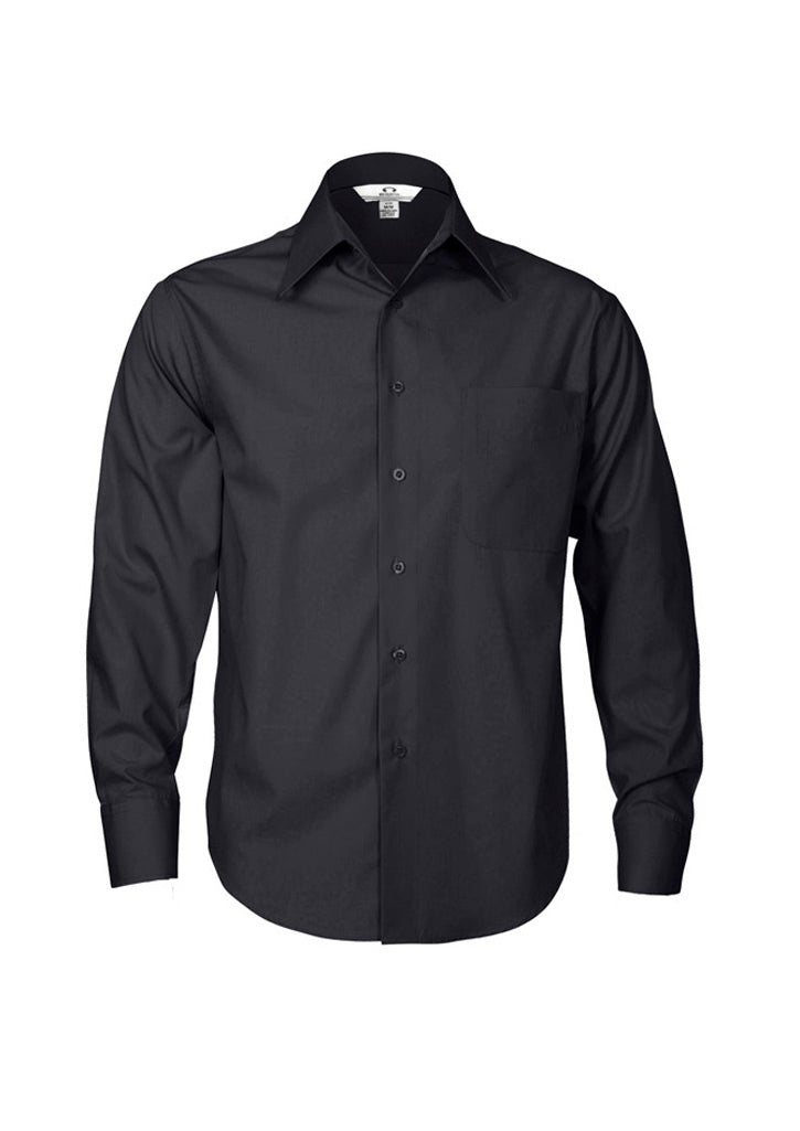 Mens Metro Long Sleeve Shirt - Charcoal ||SRC=https://cdn.fashionbizapps.nz/honeybee/images/SH714_bProduct_Charcoal_01_wLDyV0X.jpg