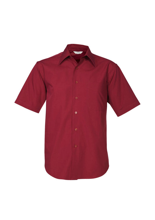 Mens Metro Short Sleeve Shirt ||SRC=https://cdn.fashionbizapps.nz/honeybee/images/SH715_Cherry_F_dqBlM2Y.jpg