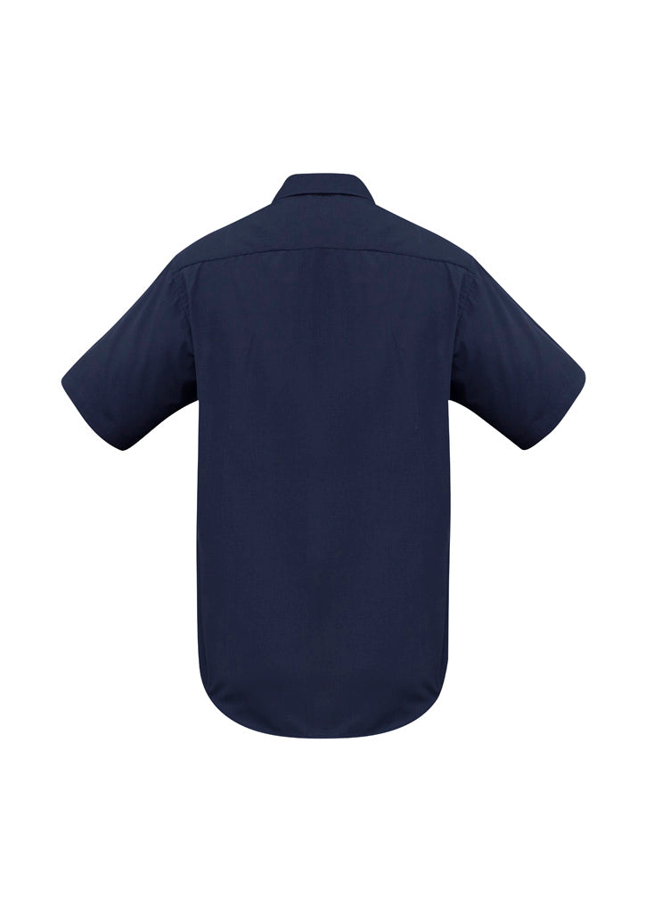 Mens Metro Short Sleeve Shirt - Navy ||SRC=https://cdn.fashionbizapps.nz/honeybee/images/SH715_bProduct_Navy_02_4Jo98I7.jpg