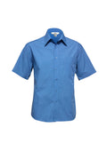 Mens Micro Check Short Sleeve Shirt - Mid Blue ||SRC=https://cdn.fashionbizapps.nz/honeybee/images/SH817_bProduct_MidBlue_01_RJ2GTy5.jpg