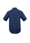Mens Micro Check Short Sleeve Shirt - Navy ||SRC=https://cdn.fashionbizapps.nz/honeybee/images/SH817_bProduct_Navy_02_Ji2FPb8.jpg