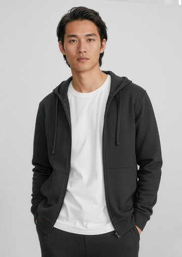 Mens Crew Zip Hoodie ||SRC=https://cdn.fashionbizapps.nz/honeybee/images/SW762M_Talent_Black_01_oIdvRcz.jpg