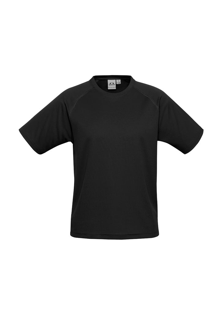 Kids Sprint Short Sleeve Tee - Black ||SRC=https://cdn.fashionbizapps.nz/honeybee/images/T301KS_bProduct_Black_01_6JEj522.jpg