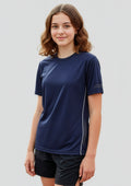 Kids Balance Short Sleeve Tee ||SRC=https://cdn.fashionbizapps.nz/honeybee/images/T318KS_Talent_Navy_Sky_01.jpg