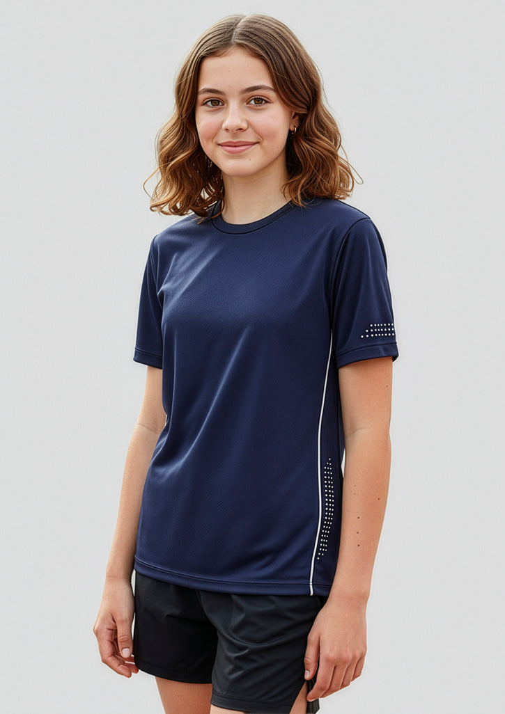 Kids Balance Short Sleeve Tee ||SRC=https://cdn.fashionbizapps.nz/honeybee/images/T318KS_Talent_Navy_Sky_01.jpg