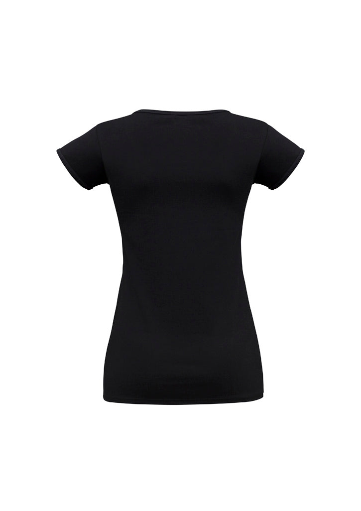 Womens Viva Short Sleeve Tee - Black ||SRC=https://cdn.fashionbizapps.nz/honeybee/images/T403L_bProduct_Black_02_OTCfOJg.jpg