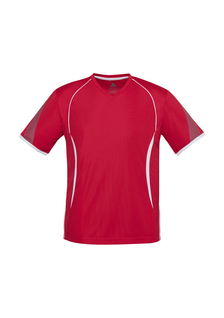 Mens Razor Short Sleeve Tee - Red/White ||SRC=https://cdn.fashionbizapps.nz/honeybee/images/T406MS_bProduct_Red_White_01_bCXtK7b.jpg