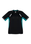 Kids Renegade Short Sleeve Tee - Black/Teal/Silver ||SRC=https://cdn.fashionbizapps.nz/honeybee/images/T701KS_bProduct_Black_Teal_Silver_01_OudwSxP.jpg