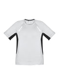 Kids Renegade Short Sleeve Tee - White/Black/Silver ||SRC=https://cdn.fashionbizapps.nz/honeybee/images/T701KS_bProduct_White_Black_Silver_01_MzYdscC.jpg