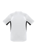 Kids Renegade Short Sleeve Tee - White/Black/Silver ||SRC=https://cdn.fashionbizapps.nz/honeybee/images/T701KS_bProduct_White_Black_Silver_02_UaP65nO.jpg
