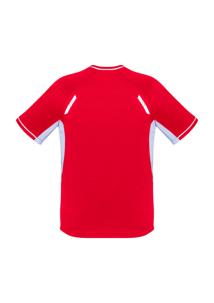 Mens Renegade Short Sleeve Tee - Red/White/Silver ||SRC=https://cdn.fashionbizapps.nz/honeybee/images/T701MS_Product_RedWhite_02.jpg