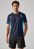 Mens Renegade Short Sleeve Tee ||SRC=https://cdn.fashionbizapps.nz/honeybee/images/T701MS_Talent_Navy_Sky_Silver_01_R.jpg