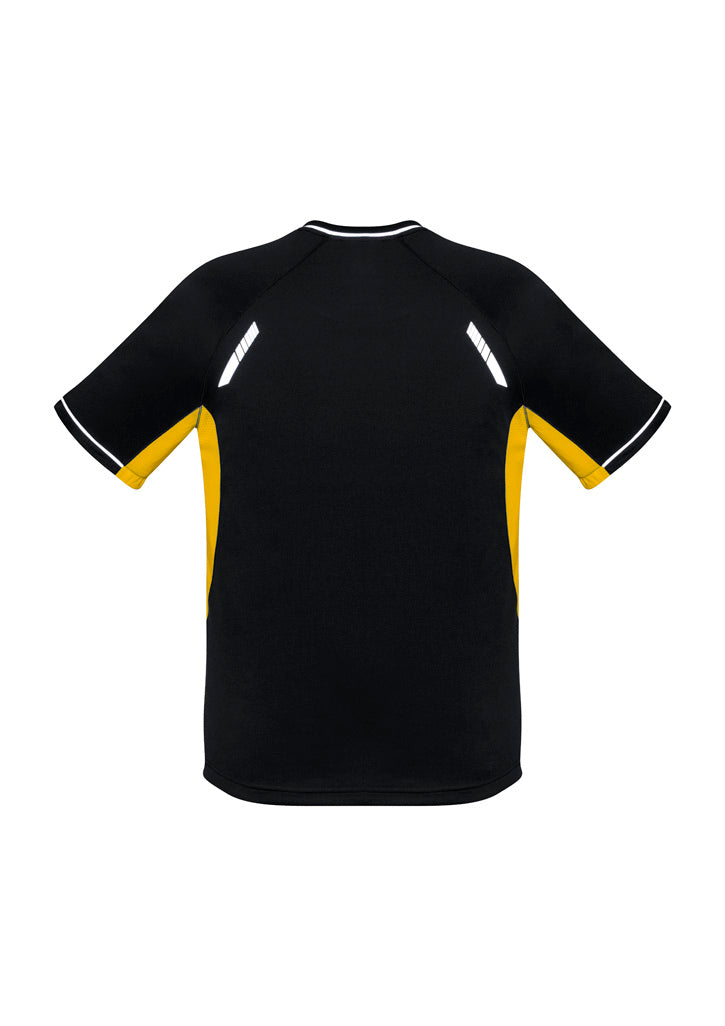 Mens Renegade Short Sleeve Tee - Black/Gold/Silver ||SRC=https://cdn.fashionbizapps.nz/honeybee/images/T701MS_bProduct_Black_Gold_Silver_02_2VKsWhX.jpg