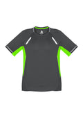 Mens Renegade Short Sleeve Tee - Grey/Fluoro Lime/Silver ||SRC=https://cdn.fashionbizapps.nz/honeybee/images/T701MS_bProduct_Grey_FluoroLime_Silver_01_ZaFldpW.jpg
