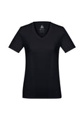 Womens Aero Short Sleeve Tee - Solid Black ||SRC=https://cdn.fashionbizapps.nz/honeybee/images/T800LS_Product_SolidBlack_01.jpg