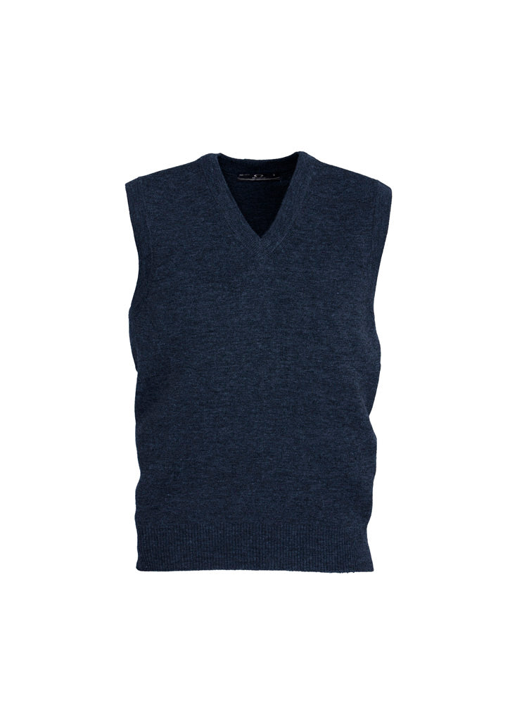 Mens Woolmix Knit Vest - Navy ||SRC=https://cdn.fashionbizapps.nz/honeybee/images/WV6007_bProduct_Navy_01_8XmiF09.jpg