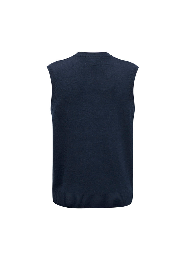 Mens Woolmix Knit Vest - Navy ||SRC=https://cdn.fashionbizapps.nz/honeybee/images/WV6007_bProduct_Navy_02_1so5stj.jpg