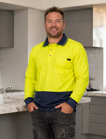 Hi Vis Comfort Back Long Sleeve Polo
