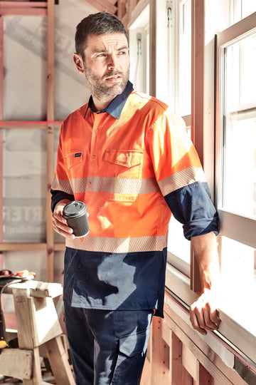 Rugged Cooling Hi Vis Segmented Tape Long Sleeve Shirt